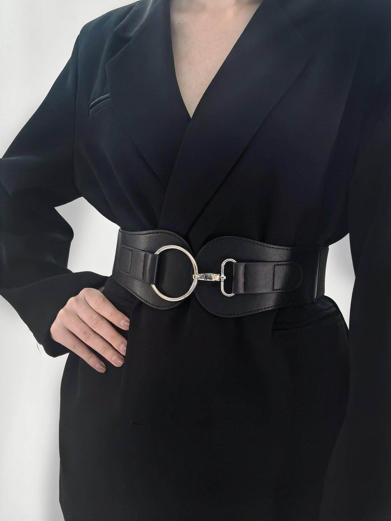 PU Elastic Wide Belt for Comfortable Fashion Fit - Selvanelle