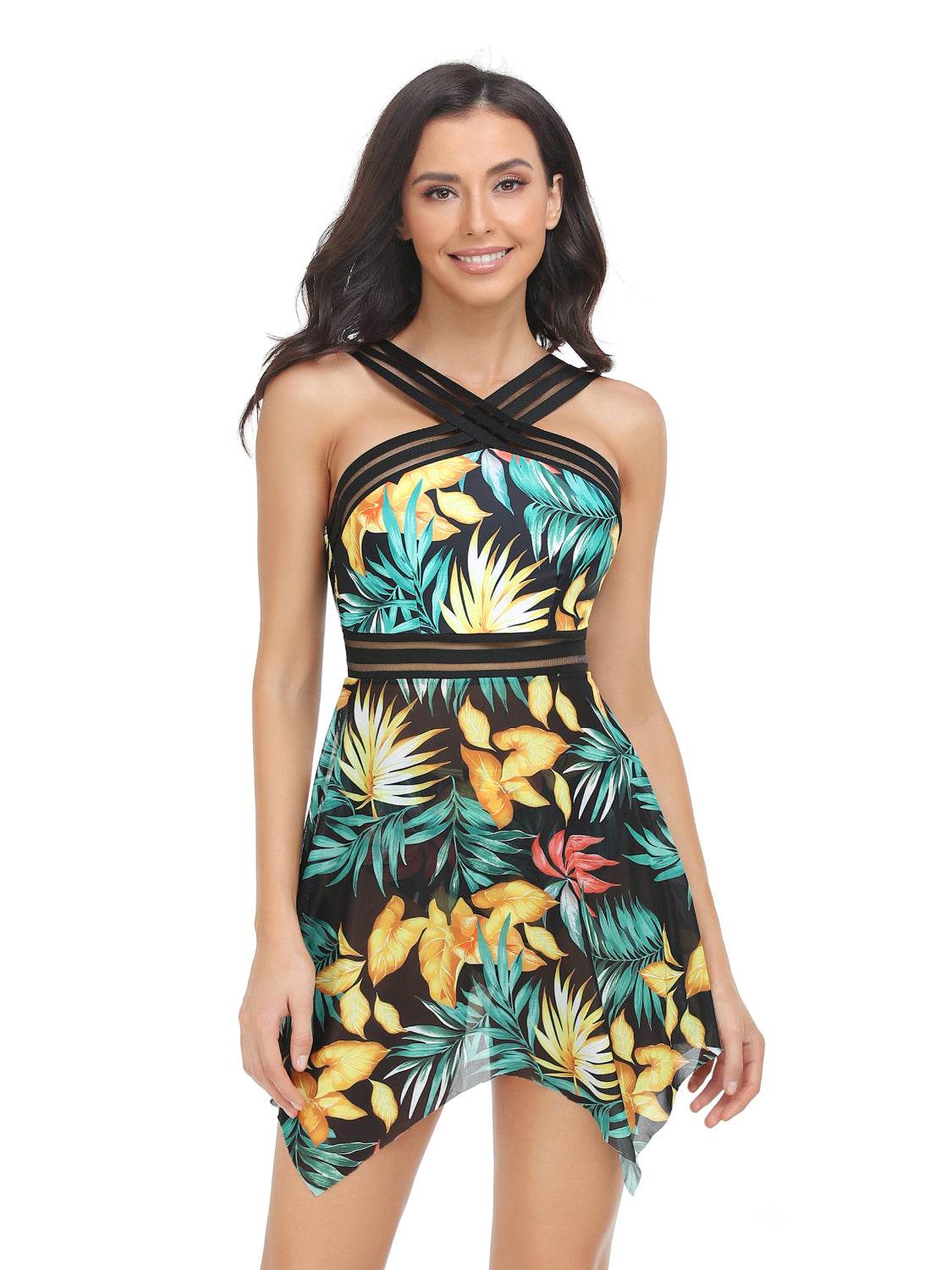 Cutout Printed Two-Piece Swim Set - Selvanelle