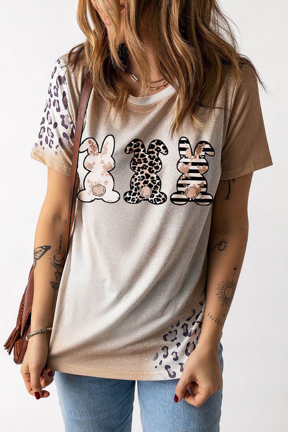 Easter Leopard Rabbit Graphic T-Shirt - Selvanelle