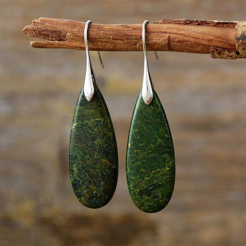 Natural Stone Waterdrop Shape Earrings for Elegant Style - Selvanelle