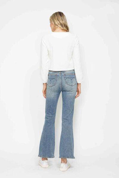 Judy Blue Full Size Tummy Control Back Embroidered Bootcut Jeans Plus Size - Selvanelle