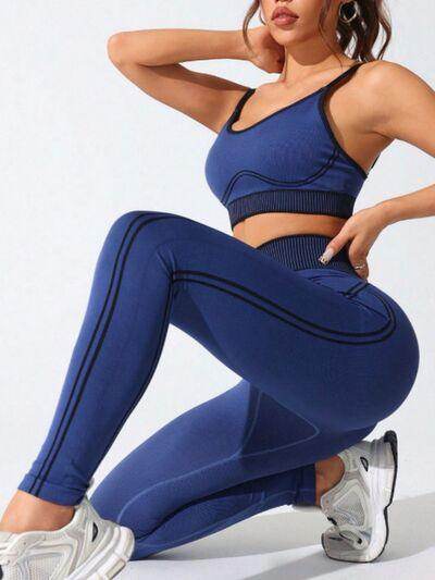 Scoop Neck Cami and High Waist Leggings Active Set Outfit - Selvanelle