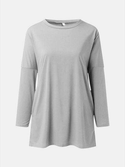 Full Size Round Neck Long Sleeve T-Shirt for Women - Selvanelle