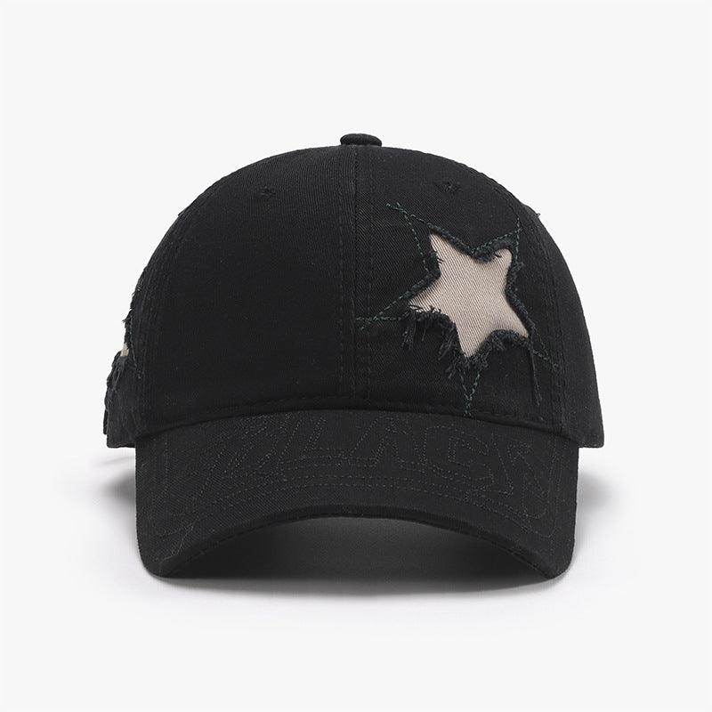 Adjustable Star Raw Hem Cap for Stylish Casual Wear - Selvanelle
