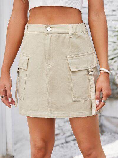 Stylish Pocketed Buttoned Denim Skirt for Every Occasion - Selvanelle