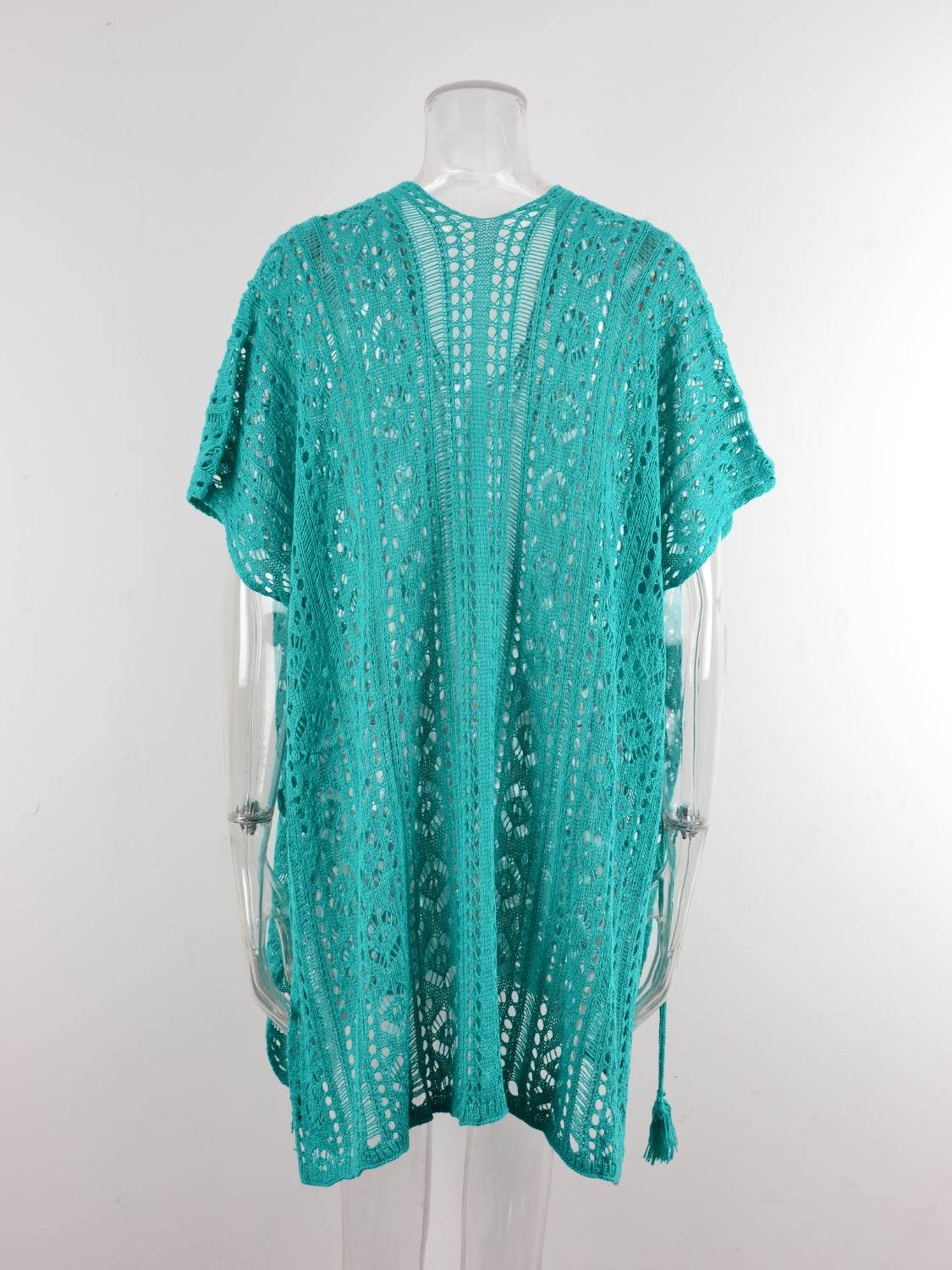 Angel Wings Cutout V-Neck Cover-Up with Tassel - Selvanelle