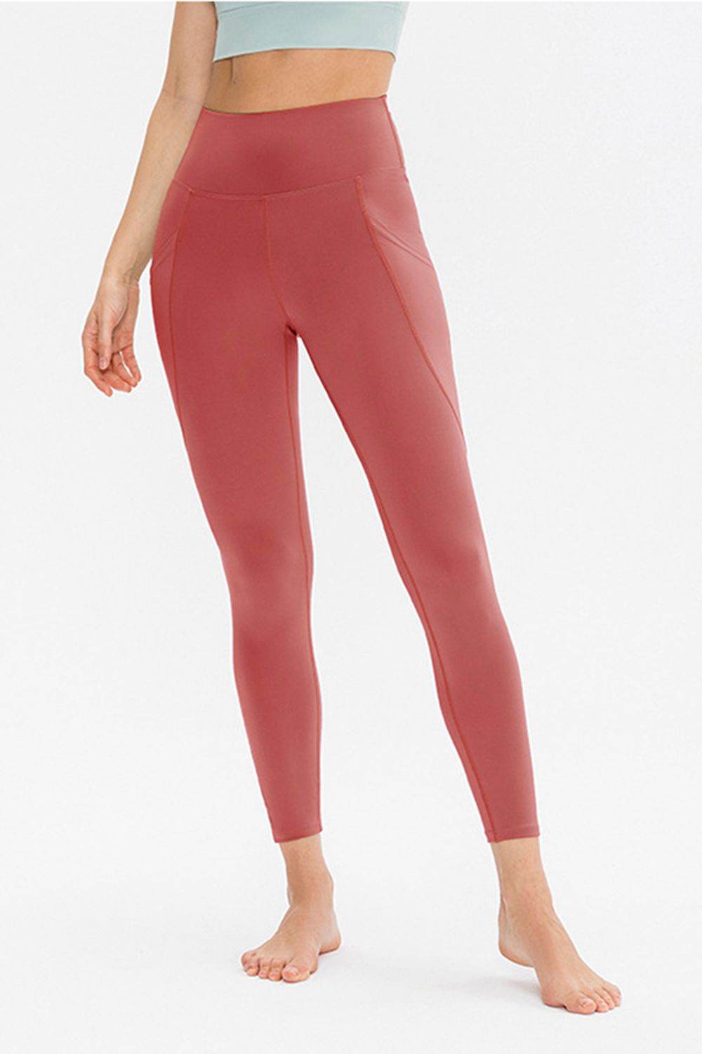 Slim Fit Long Active Leggings with Pockets - Selvanelle