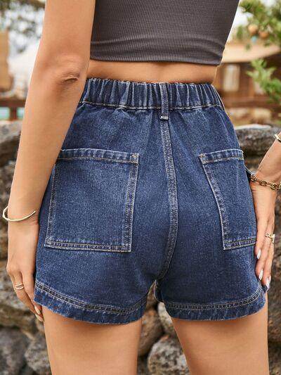 High Waist Denim Shorts with Pockets for Summer Style - Selvanelle