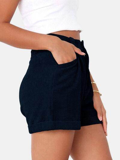 Full Size High Waist Shorts with Pockets for Women - Selvanelle