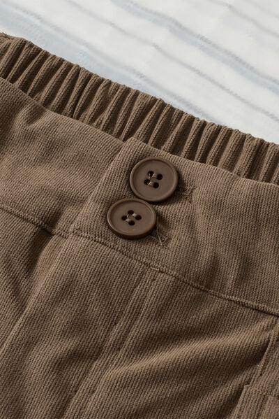 Half Elastic Waist Straight Pants for Comfortable Fit - Selvanelle