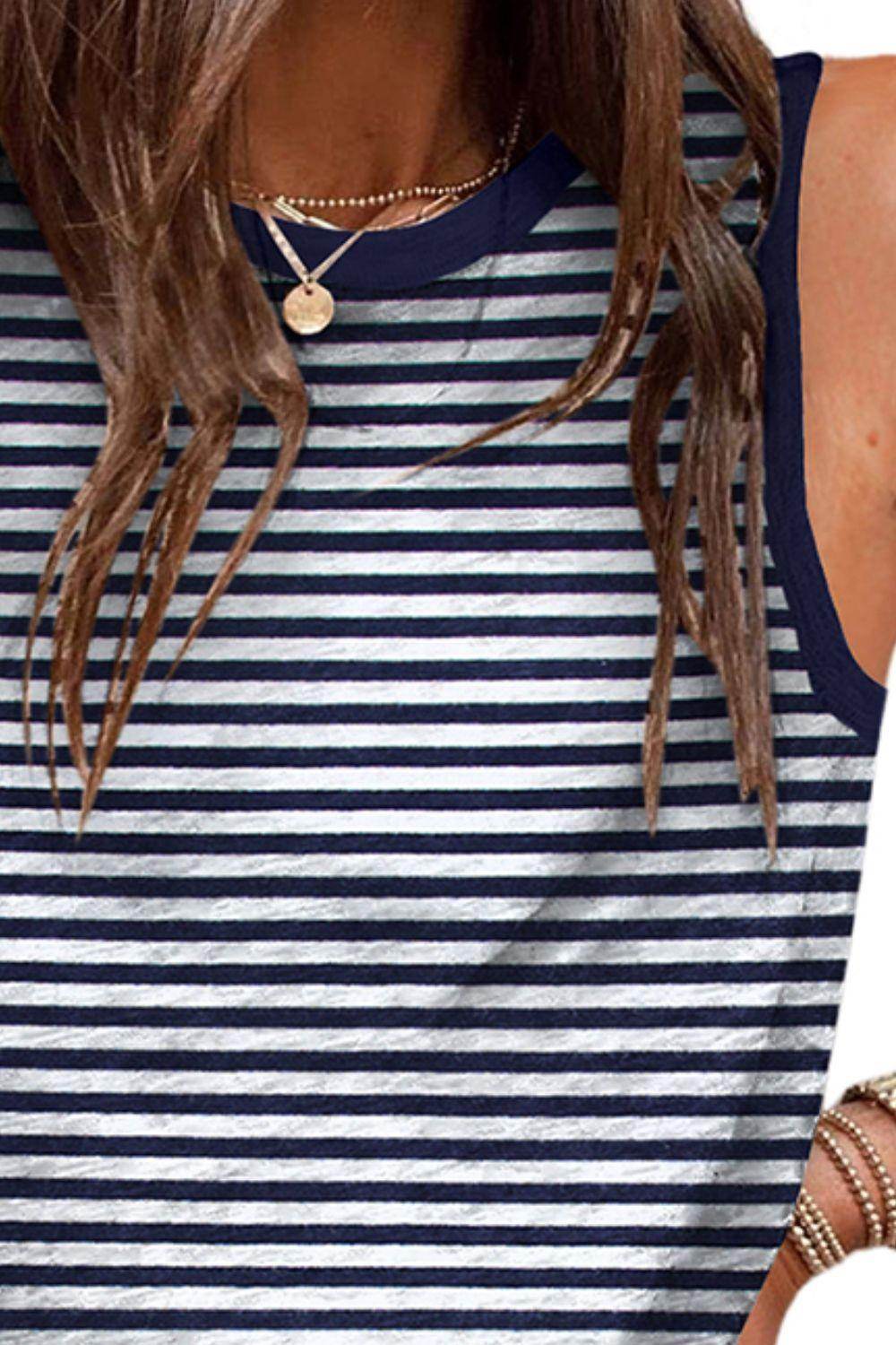 Printed Round Neck Tank for Women - Comfortable Fit - Selvanelle