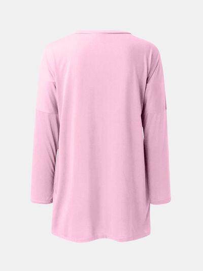 Full Size Round Neck Long Sleeve T-Shirt for Women - Selvanelle