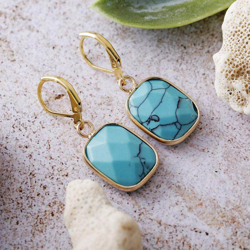 Copper Natural Stone Dangle Earrings for Elegant Style - Selvanelle
