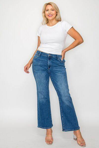 Bytos Full Size Cat's Whiskers Mid Rise Ankle Jeans For Women - Selvanelle
