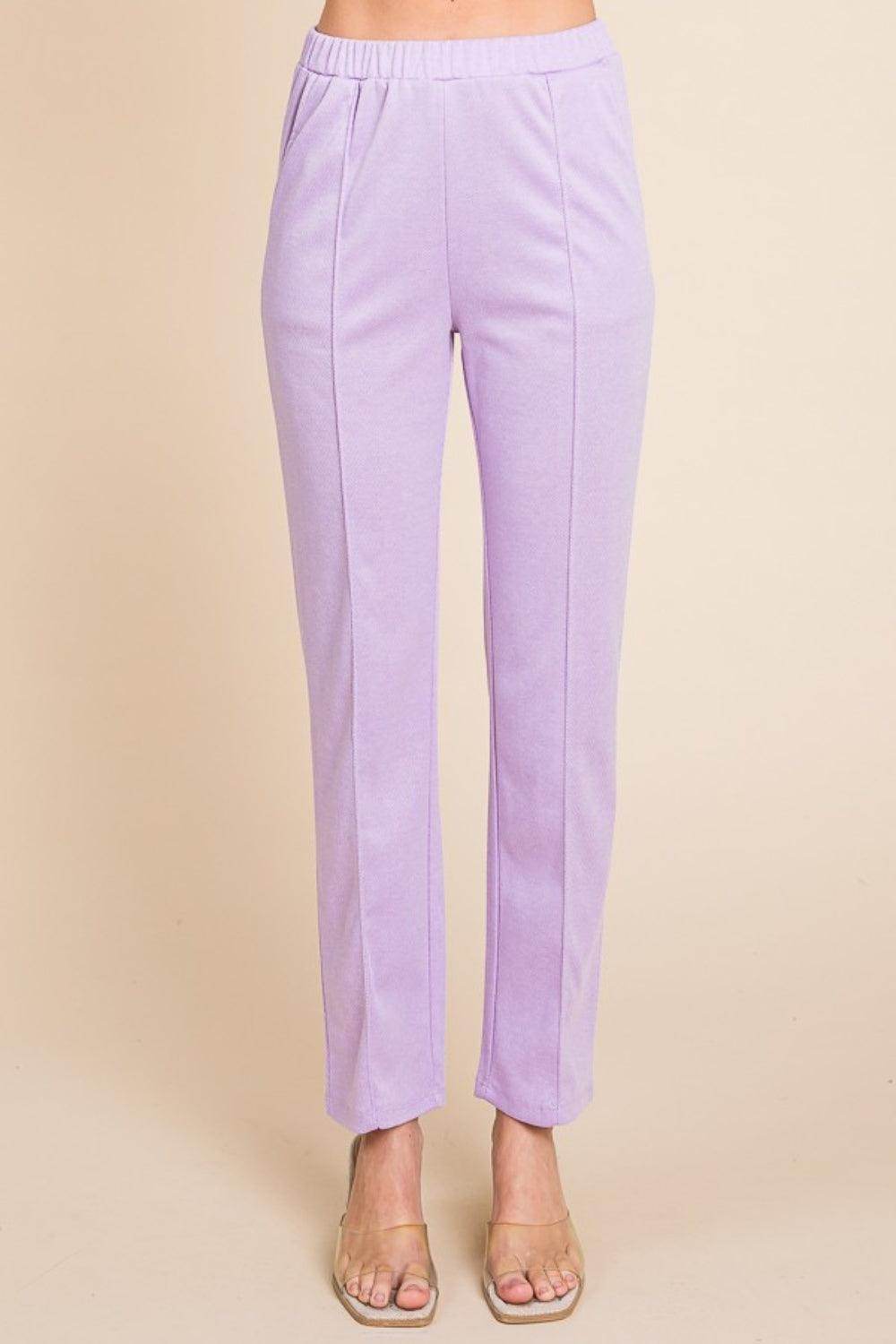 Culture Code Full Size Pin Tuck Detail Slim Pants for Style - Selvanelle