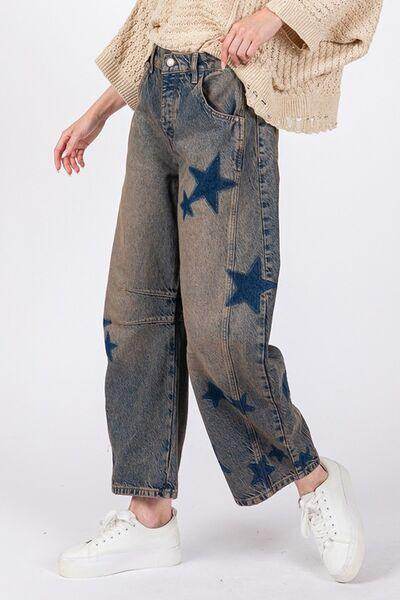 SAGE + FIG Star Wide Leg Jeans with Pockets for Women - Selvanelle