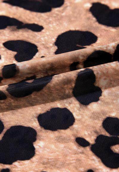 Leopard Round Neck Long Sleeve Blouse for Women Fashion - Selvanelle