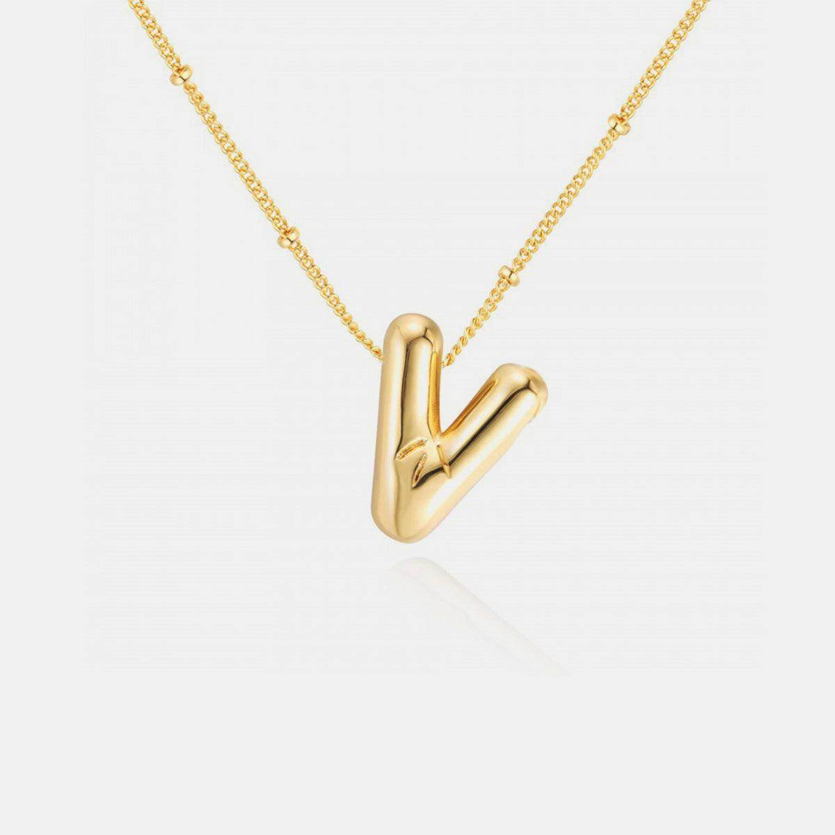 Gold-Plated Bubble Initial Necklace for Personalized Style - Selvanelle