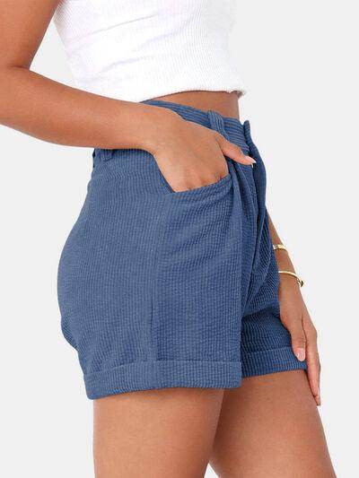 Full Size High Waist Shorts with Pockets for Women - Selvanelle
