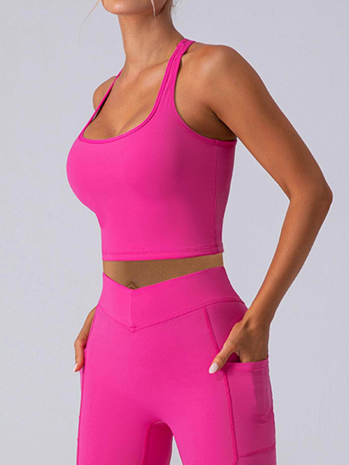 Square Neck Racerback Cropped Tank for Stylish Comfort - Selvanelle