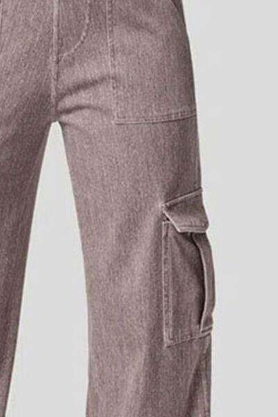 High Waist Straight Leg Cargo Jeans for Modern Style - Selvanelle
