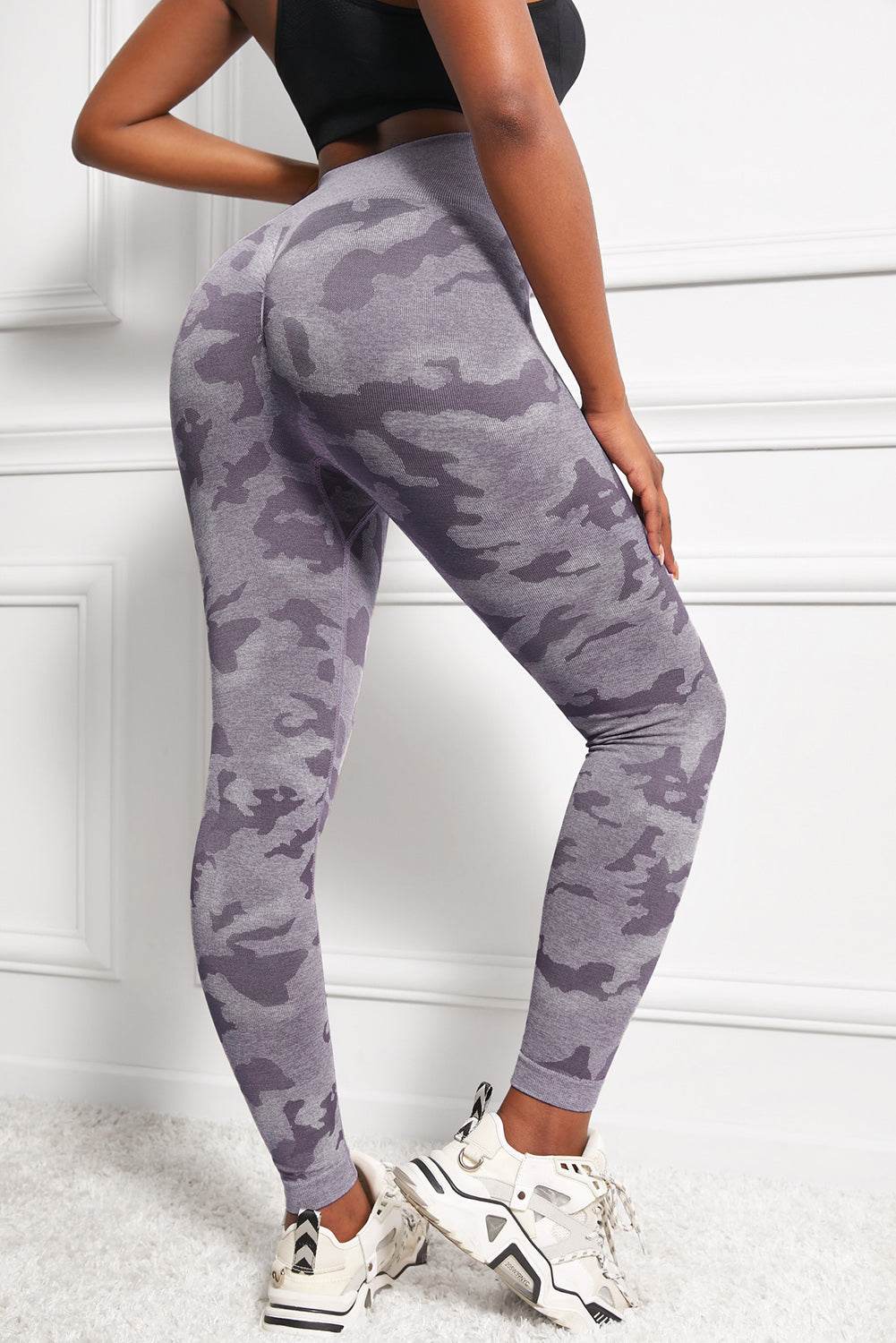 Camo Print Seamless High Waist Yoga Leggings - Selvanelle
