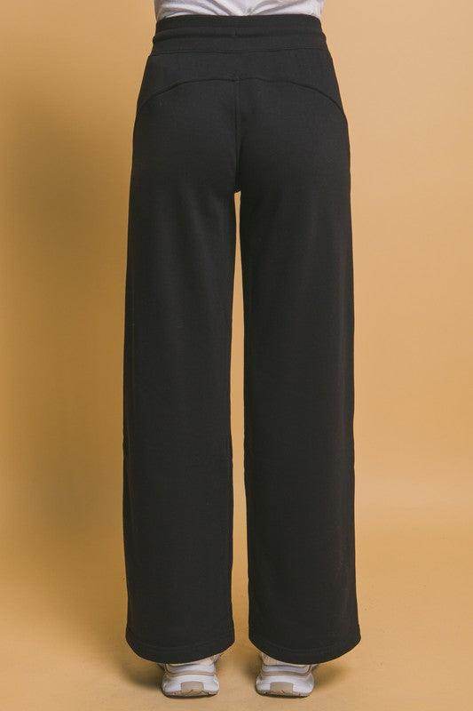 Love Tree Drawstring Wide Leg Sweatpants With Pockets - Selvanelle