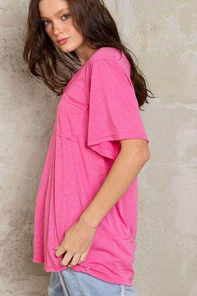 POL V-Neck Short Sleeve T-Shirt for Casual Everyday Wear - Selvanelle