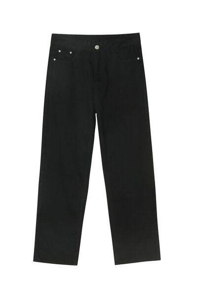 Straight Leg Jeans with Pockets for All-Day Comfort - Selvanelle