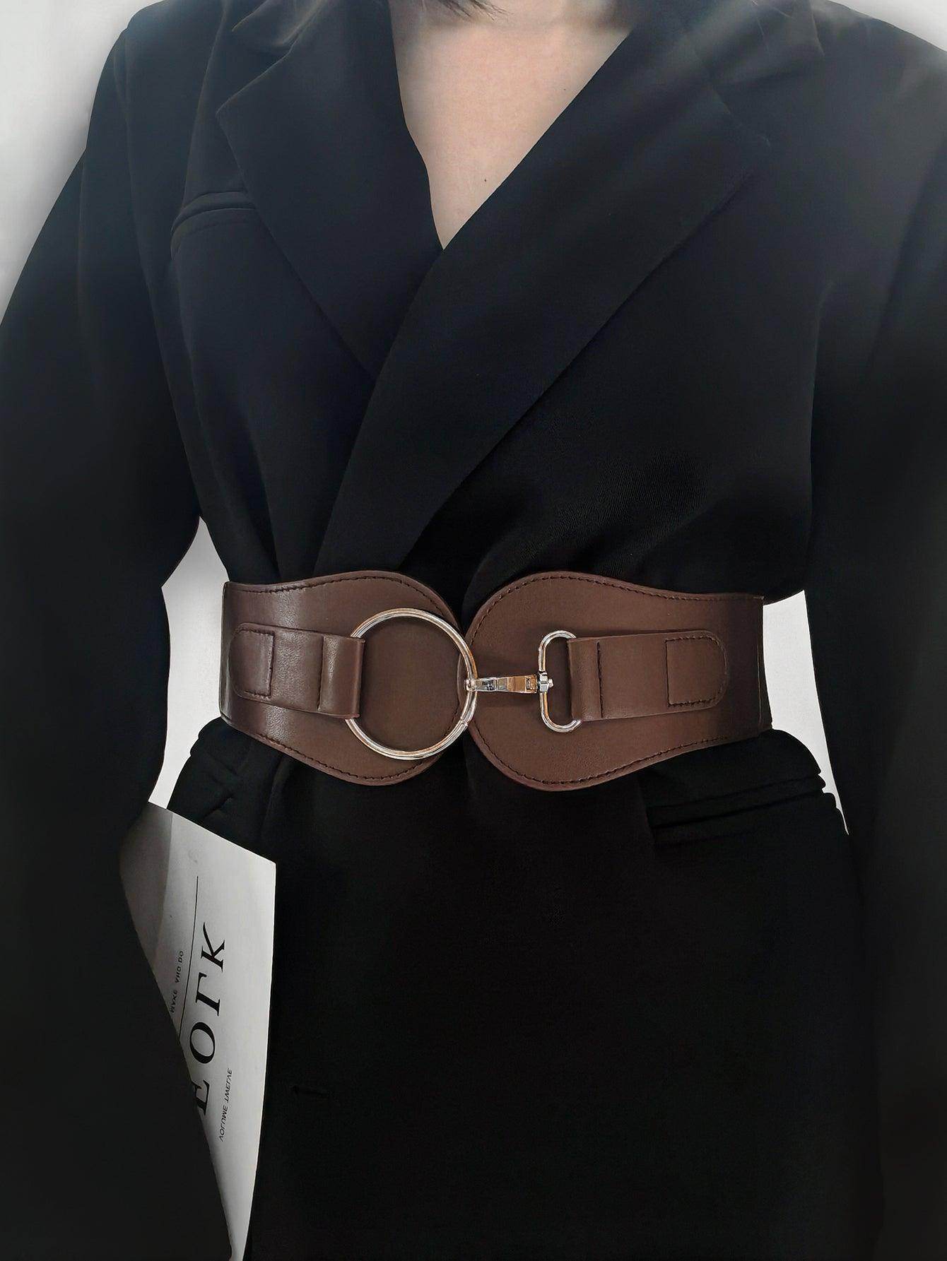 PU Elastic Wide Belt for Comfortable Fashion Fit - Selvanelle