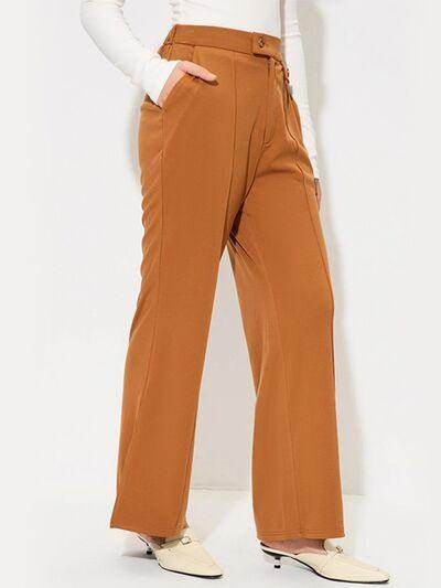 Slit Wide Leg Pants with Pockets for Effortless Style - Selvanelle