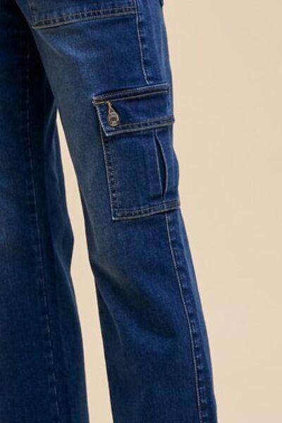 Annie Wear Straight Leg Jeans with Cargo Pockets Style - Selvanelle