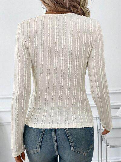 Round Neck Long Sleeve Top for Women in Various Sizes - Selvanelle