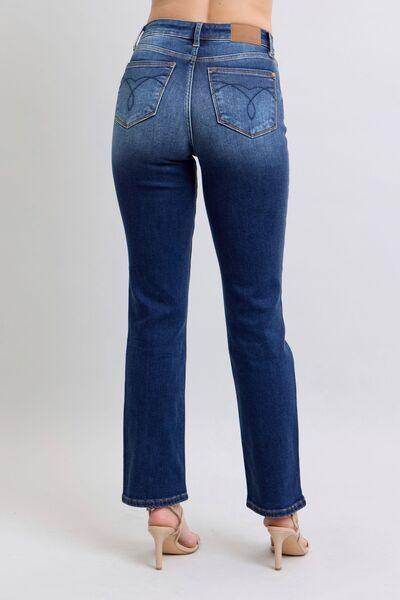Judy Blue Full Size Washed Straight Leg Jeans with Pockets - Selvanelle
