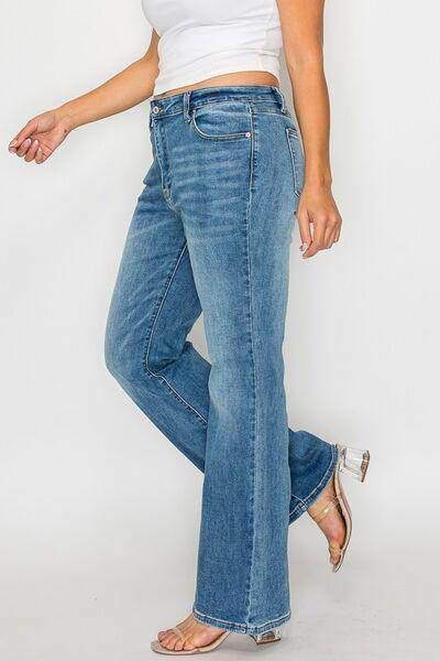 bytos Full Size Cat's Whiskers Bootcut Jeans for Women - Selvanelle