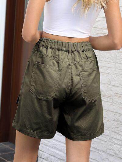 Stylish Pocketed High Waist Denim Shorts for Women - Selvanelle