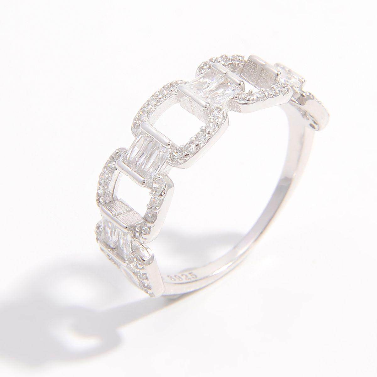 925 Sterling Silver Zircon Cutout Ring for Elegant Style - Selvanelle