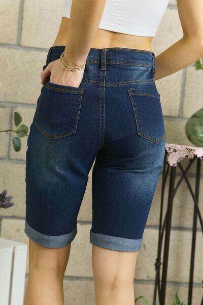 ADORA Distressed Denim Shorts with Pockets for Women - Selvanelle