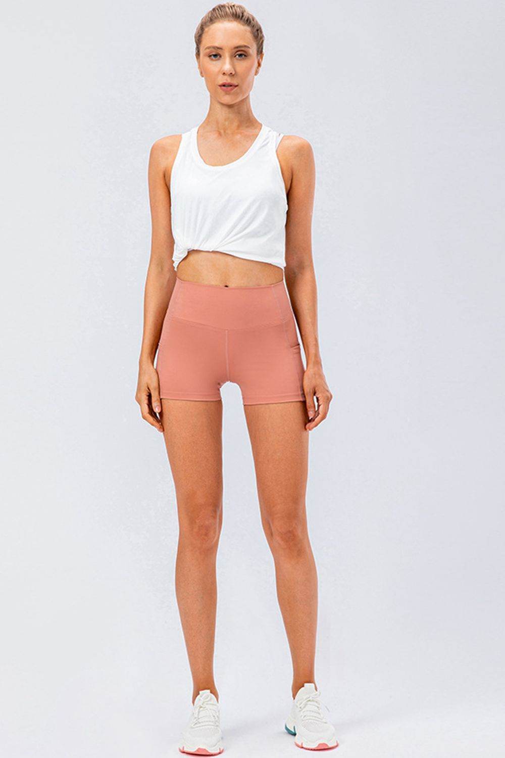 Slim Fit Wide Waistband Sports Shorts - Selvanelle