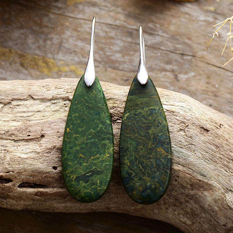 Natural Stone Waterdrop Shape Earrings for Elegant Style - Selvanelle