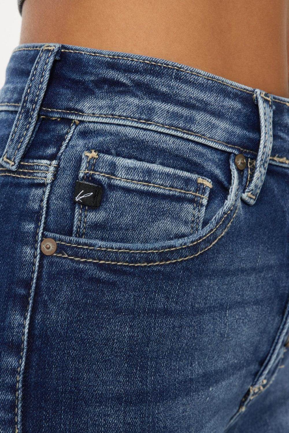 Kancan Full Size Cat's Whiskers Button Fly Denim Shorts - Selvanelle