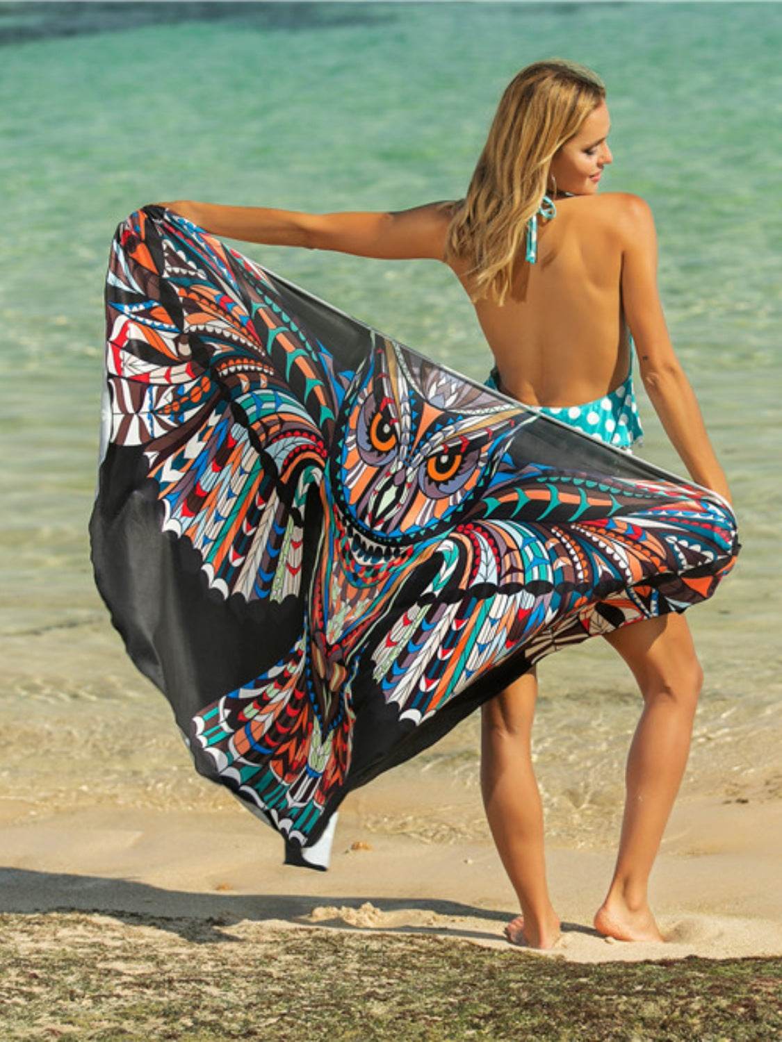 Printed Spaghetti Strap Cover Up - Selvanelle