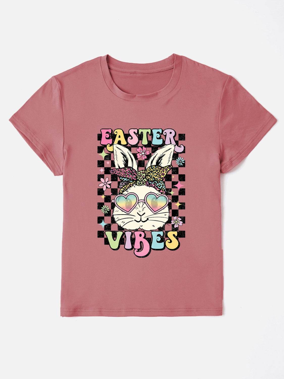 EASTER VIBES Round Neck Short Sleeve T-Shirt - Selvanelle