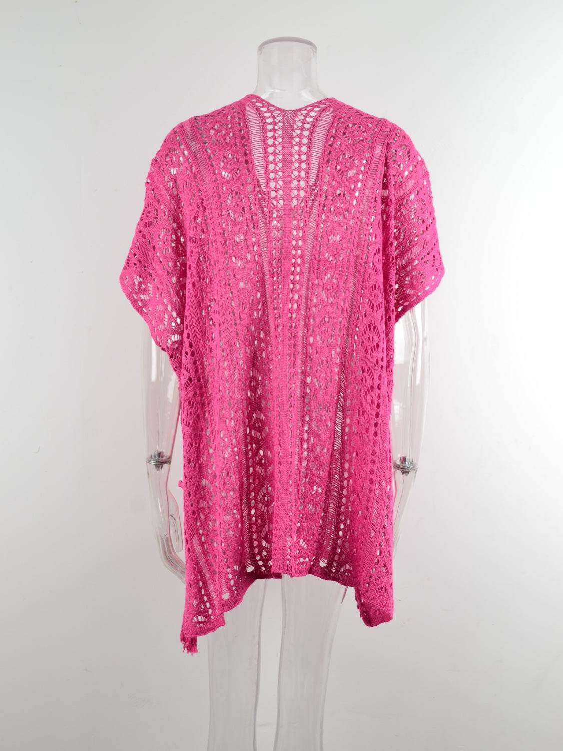 Angel Wings Cutout V-Neck Cover-Up with Tassel - Selvanelle
