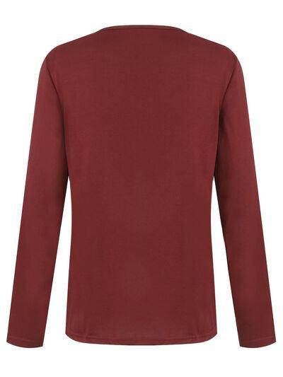 Half Button Long Sleeve T-Shirt for Women Stylish Fit - Selvanelle