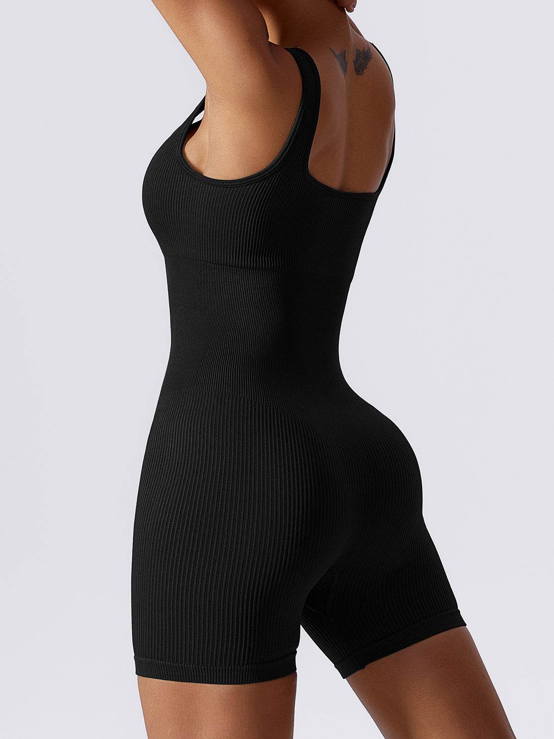Basic Bae Ribbed Sleeveless Active Romper - Selvanelle