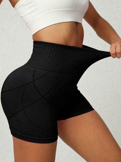 High Waist Active Shorts for Women with Stretch Fabric - Selvanelle