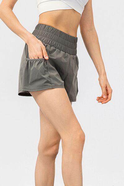 Elastic Waist Pocketed Active Shorts for Ultimate Comfort - Selvanelle