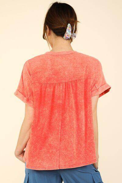 Very J Nochted Short Sleeve Washed T-Shirt for Women - Selvanelle