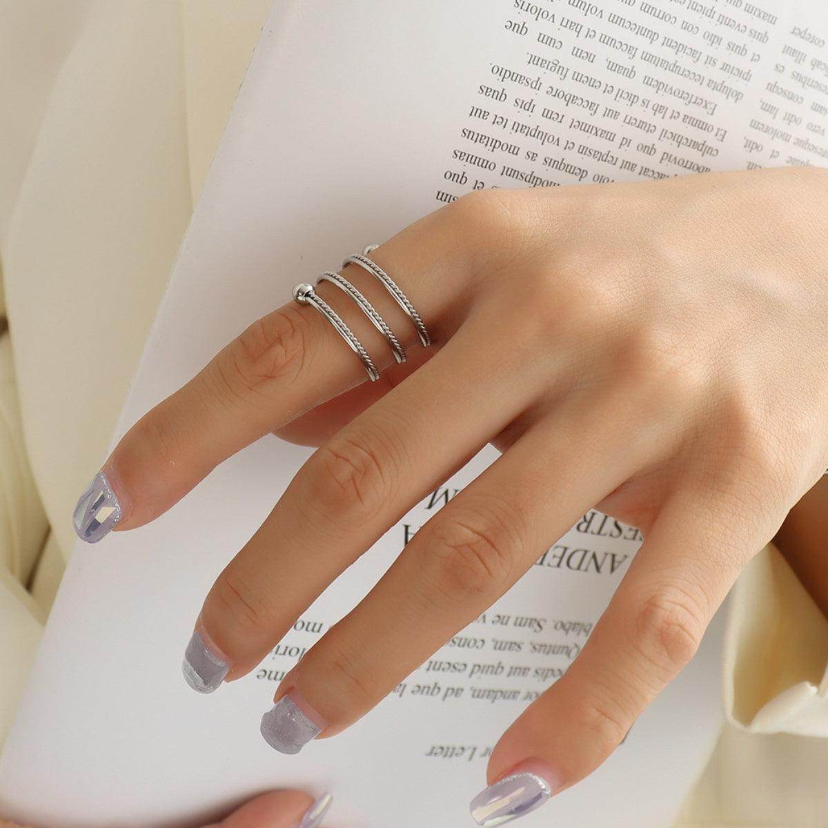 Titanium Steel Wrap Ring for Stylish Everyday Wear - Selvanelle